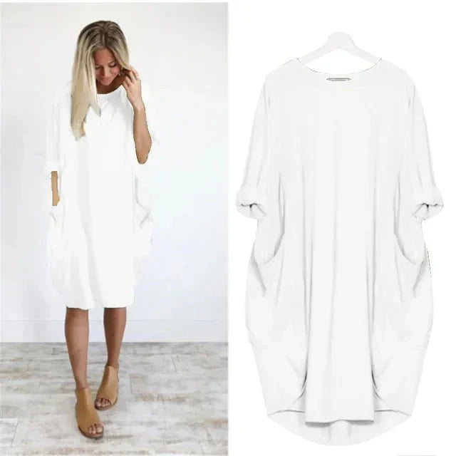 Pocket Midi Dress – Casual Dress | Elara