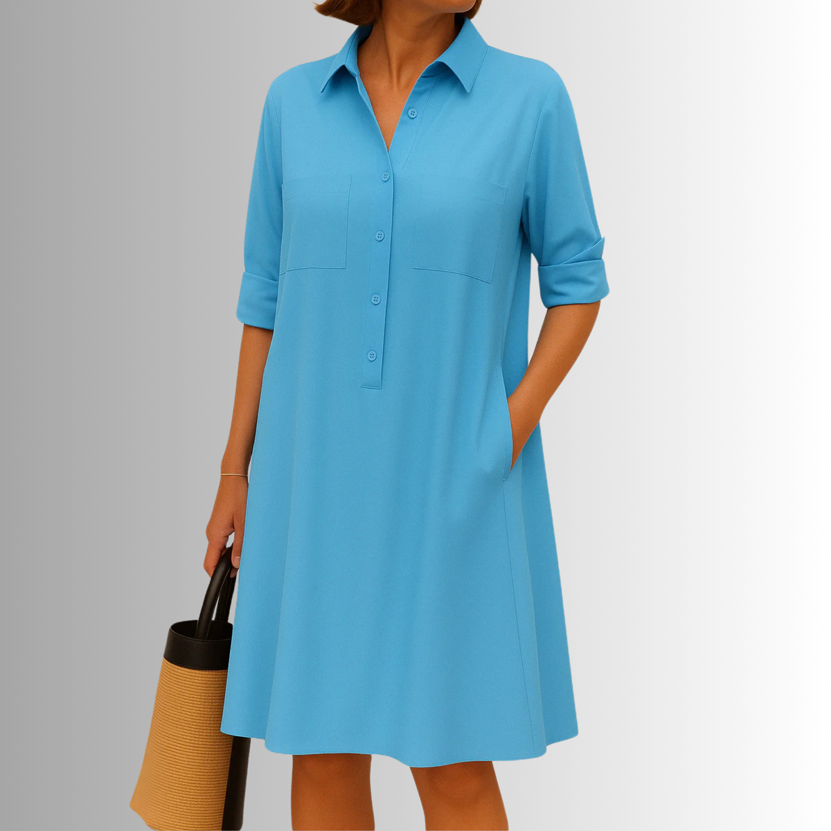 Button-Down A-Line Dress – Elegant Dress | Sophia