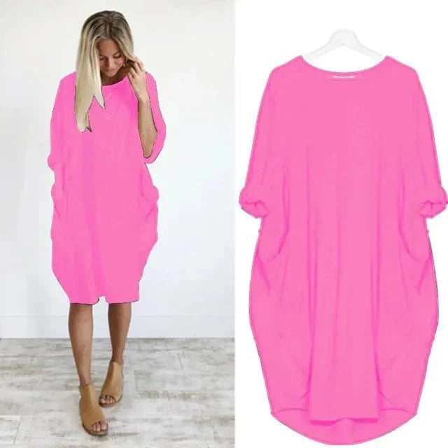Pocket Midi Dress – Casual Dress | Elara