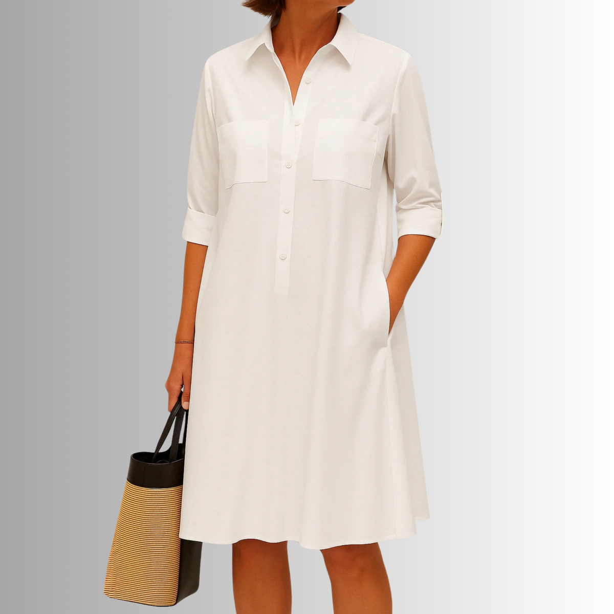 Button-Down A-Line Dress – Elegant Dress | Sophia