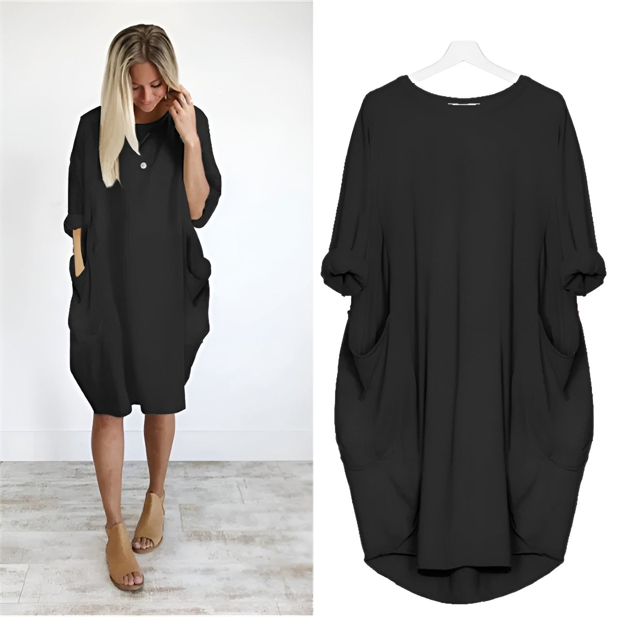 Pocket Midi Dress – Casual Dress | Elara