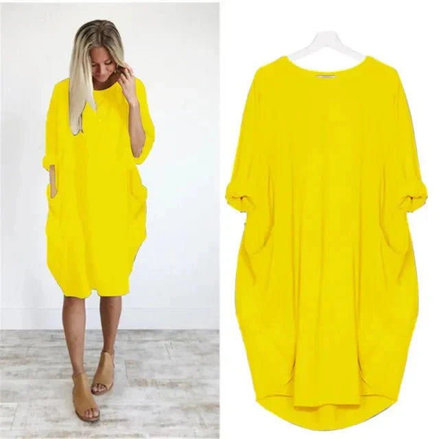 Pocket Midi Dress – Casual Dress | Elara