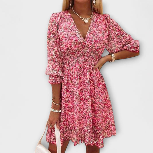 Floral Smocked Mini Dress – Casual Dress | Elara