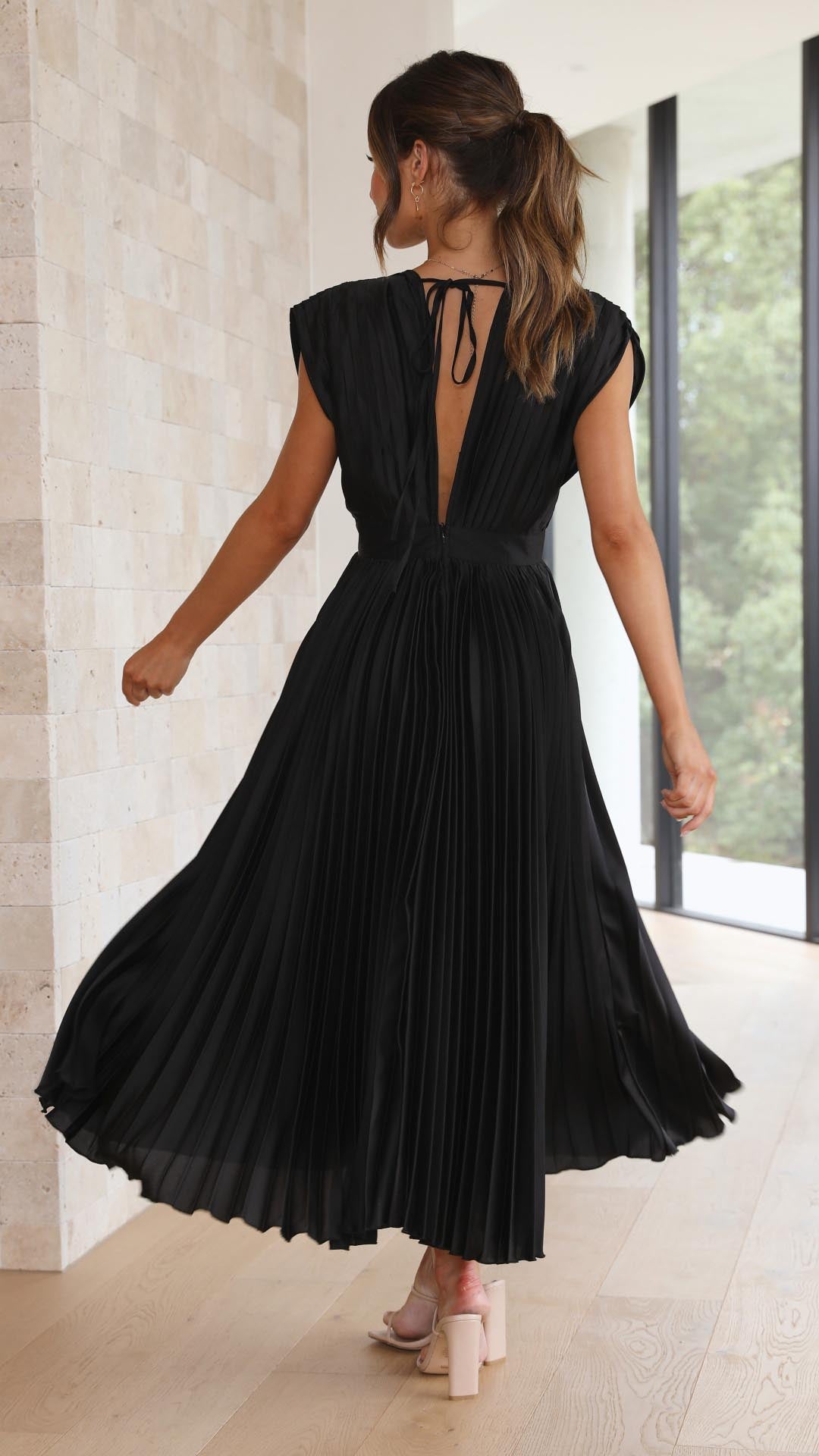 Tie Front Pleated Midi Dress – Casual Summer Dress | Juliette