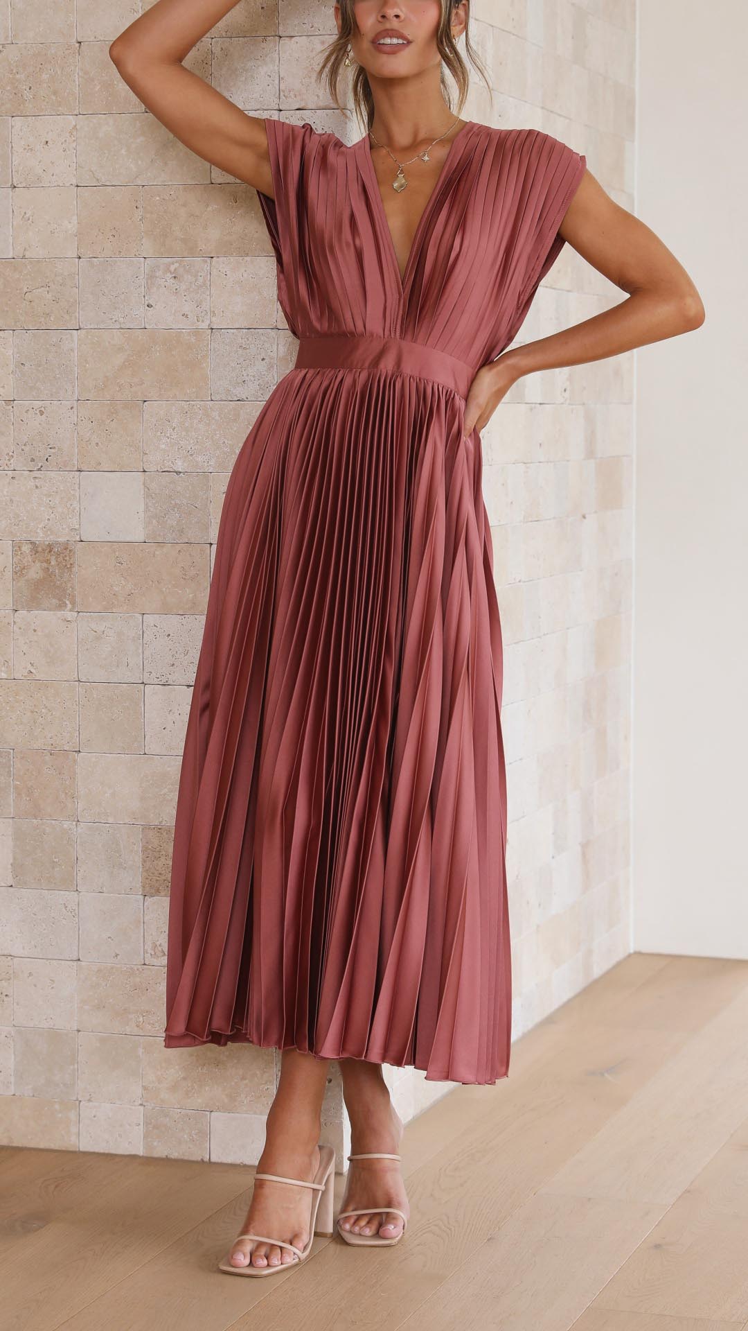 Tie Front Pleated Midi Dress – Casual Summer Dress | Juliette