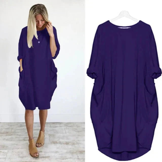 Pocket Midi Dress – Casual Dress | Elara