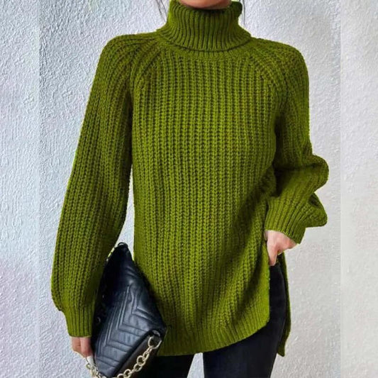 Ivy | Ribbed Knit Jumper with Roll Neck for Women