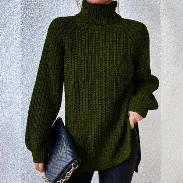 Ivy | Ribbed Knit Jumper with Roll Neck for Women