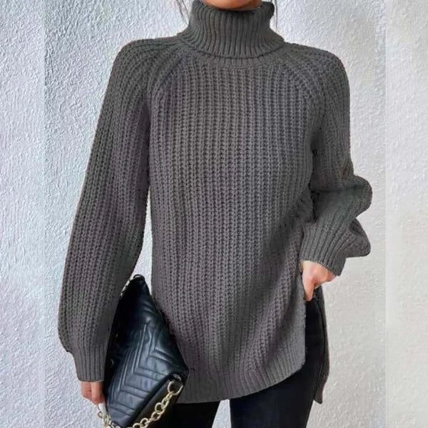 Ivy | Ribbed Knit Jumper with Roll Neck for Women