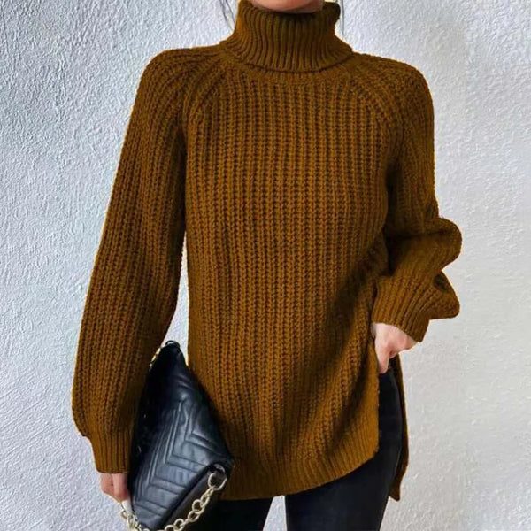 Ivy | Ribbed Knit Jumper with Roll Neck for Women