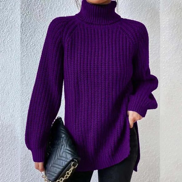 Ivy | Ribbed Knit Jumper with Roll Neck for Women