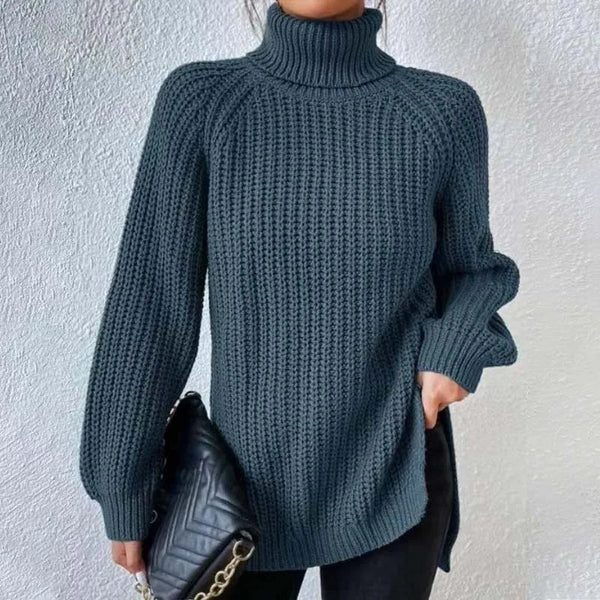 Ivy | Ribbed Knit Jumper with Roll Neck for Women