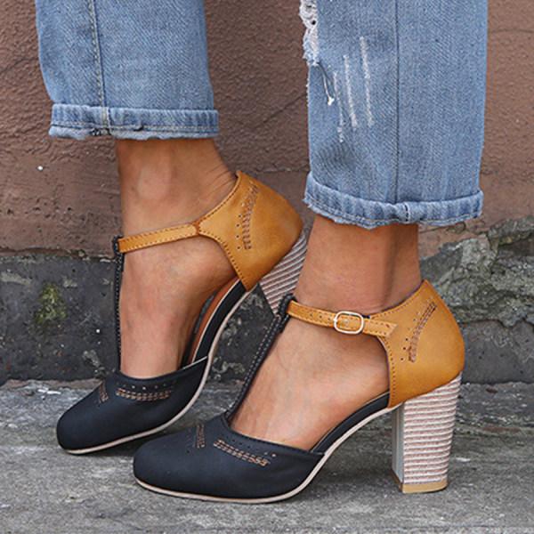 Honor | Block Heel T-Strap Mary Jane Heels for Women