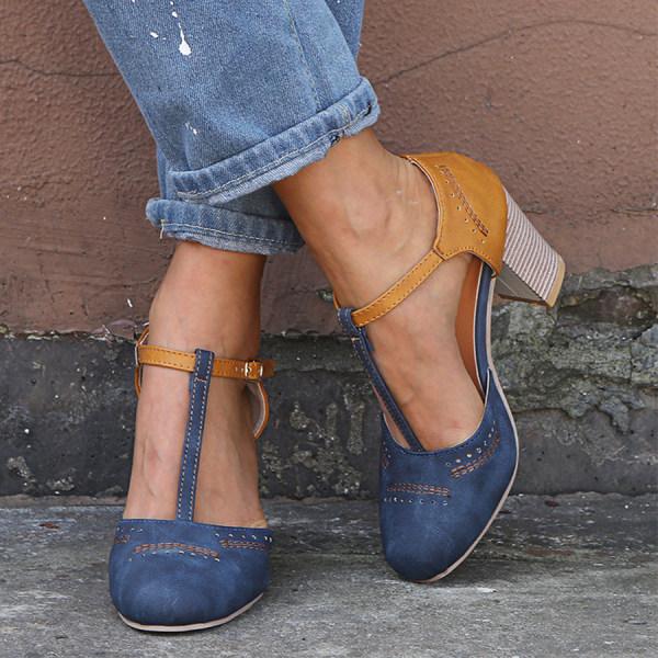 Honor | Block Heel T-Strap Mary Jane Heels for Women