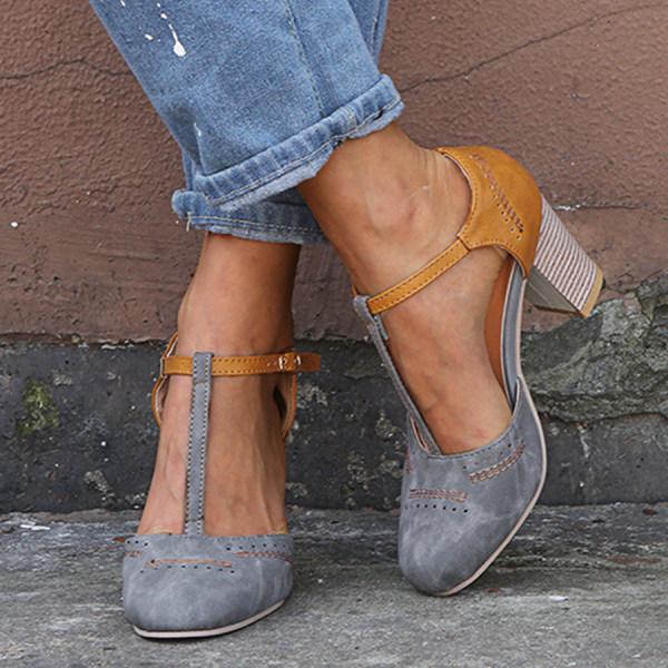 Honor | Block Heel T-Strap Mary Jane Heels for Women