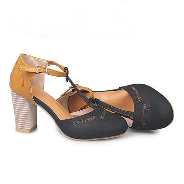 Honor | Block Heel T-Strap Mary Jane Heels for Women