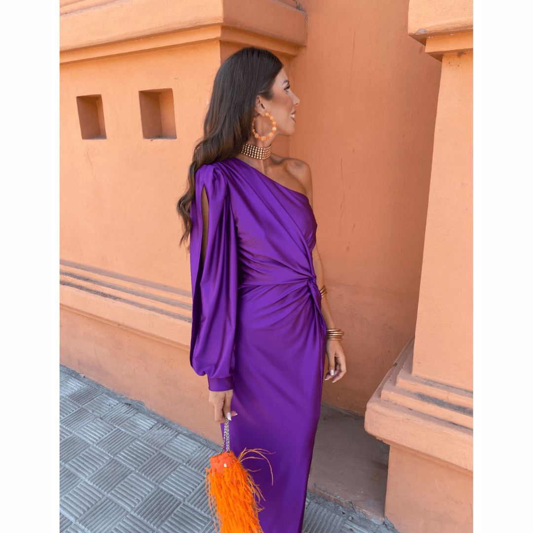 Felicity | Wedding Guest One-Shoulder Wrap Maxi Dress for Women