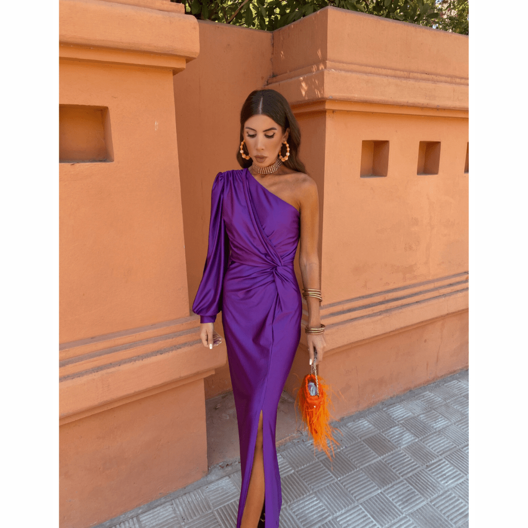 Felicity | Wedding Guest One-Shoulder Wrap Maxi Dress for Women