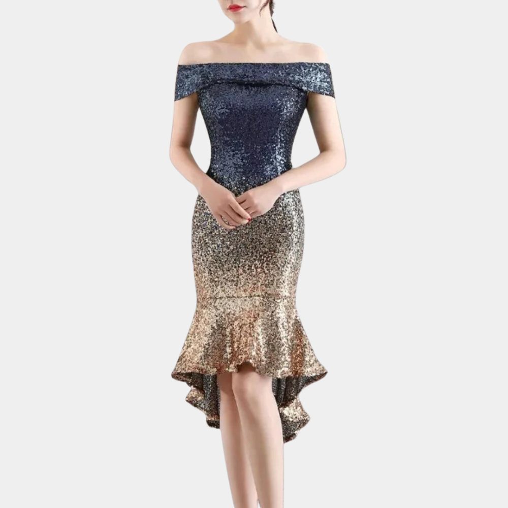Kerensa | Sequin Off-Shoulder Midi Dress for Women