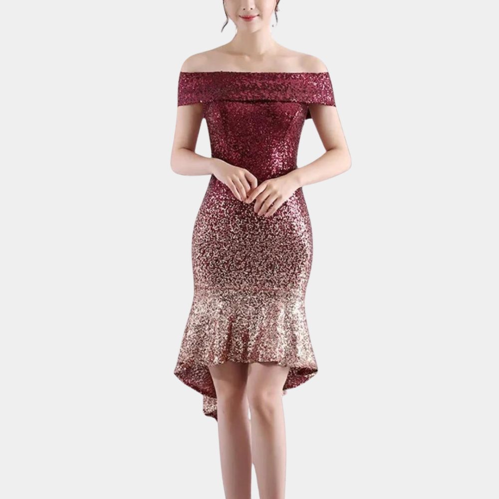 Kerensa | Sequin Off-Shoulder Midi Dress for Women