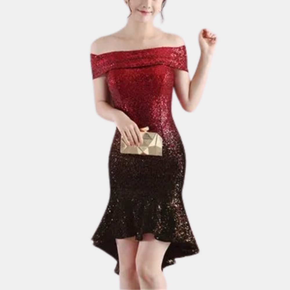 Kerensa | Sequin Off-Shoulder Midi Dress for Women