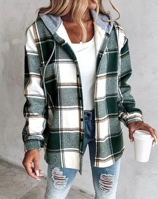 Kim | Plaid Oversized Shirt Jacket for Women
