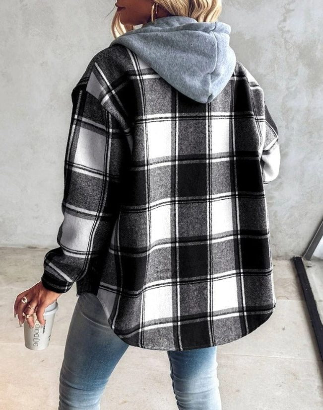 Kim | Plaid Oversized Shirt Jacket for Women