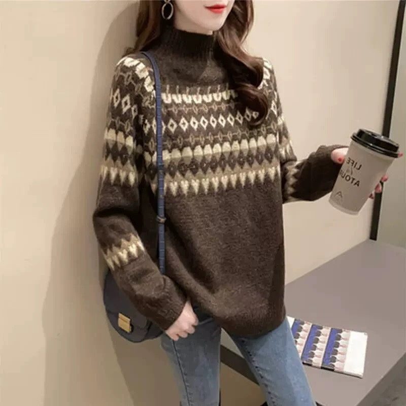 Klarissa | Fair Isle Sweater with Turtleneck for Women