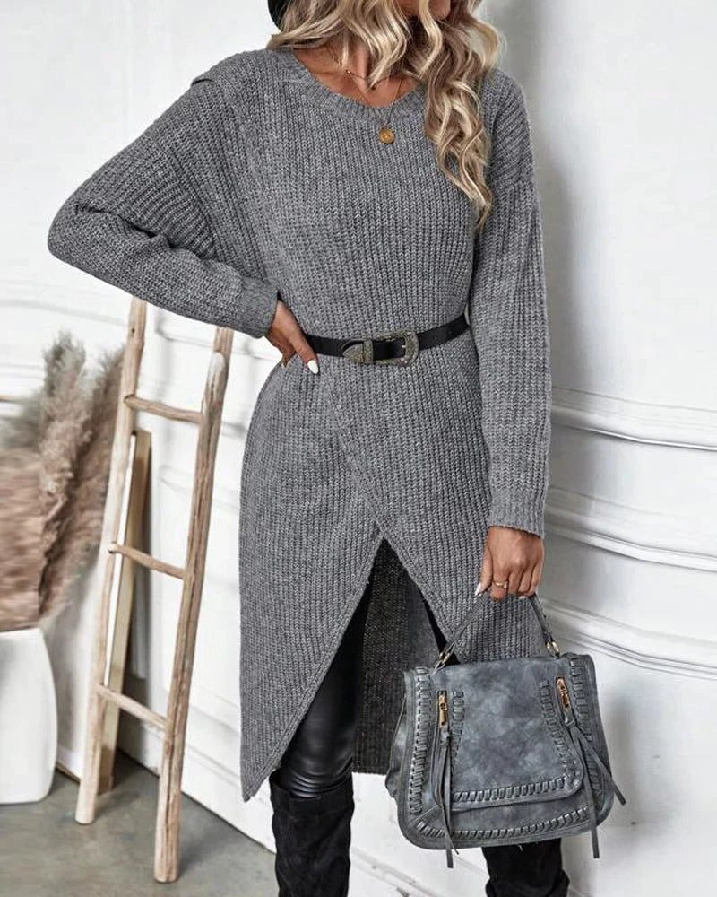 Larissa | Ribbed Knit Long Sweater Dress for Women