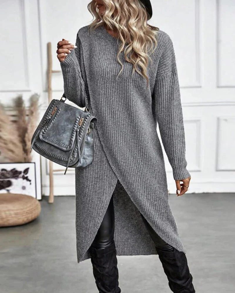 Larissa | Ribbed Knit Long Sweater Dress for Women