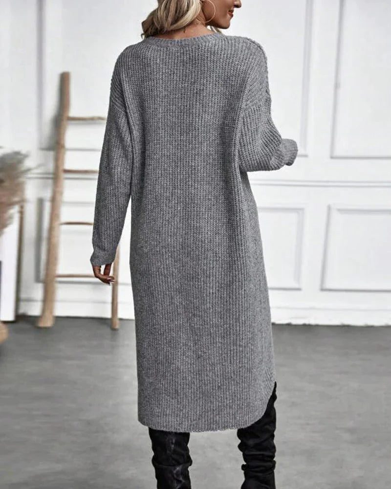 Larissa | Ribbed Knit Long Sweater Dress for Women