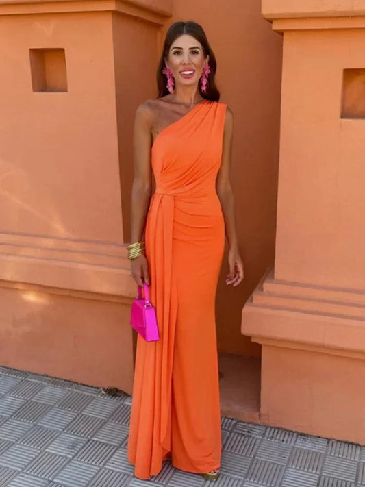 Morgance | Wedding Guest One-Shoulder Maxi Dress for Women