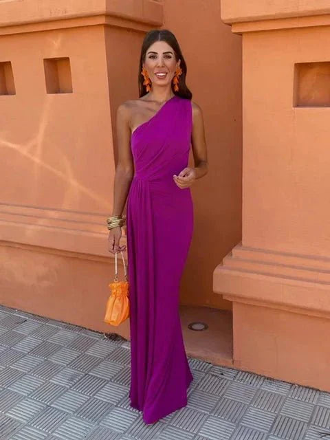Morgance | Wedding Guest One-Shoulder Maxi Dress for Women