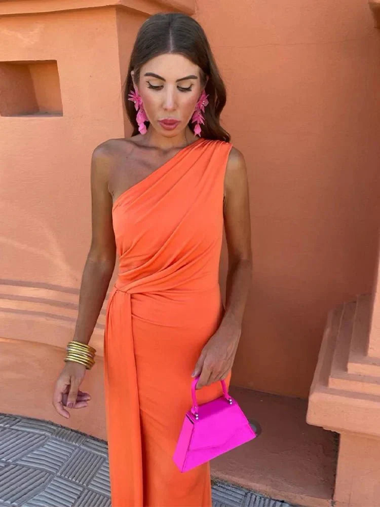 Morgance | Wedding Guest One-Shoulder Maxi Dress for Women