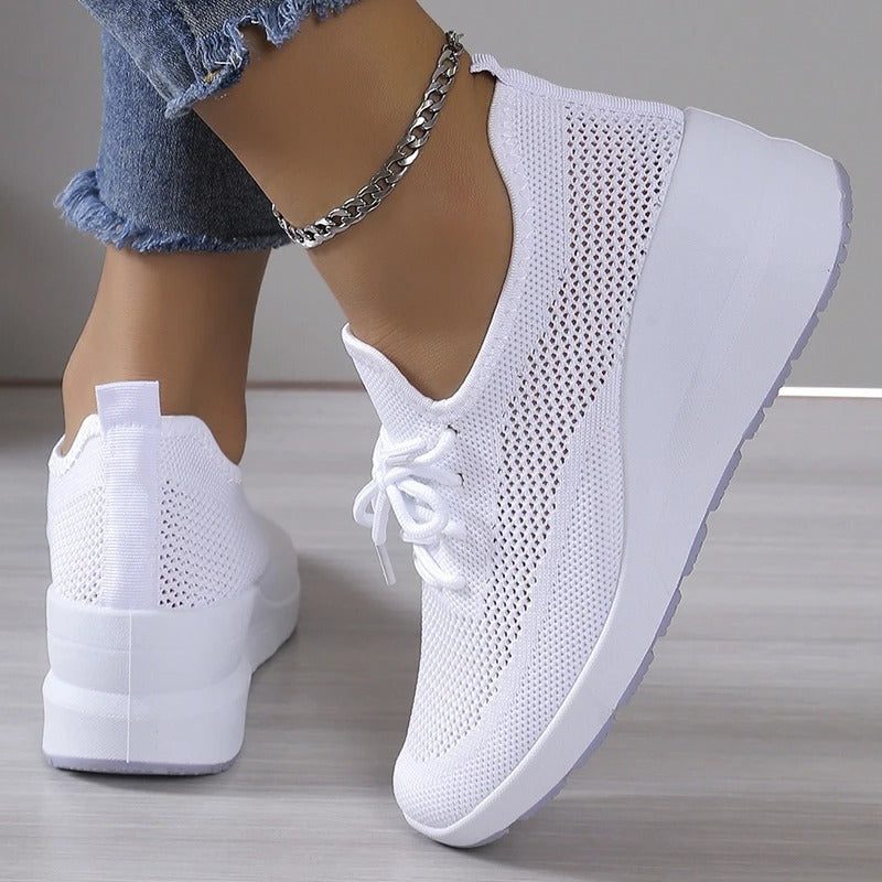 Lilac | Knit Sneakers with Lace-Up for Women