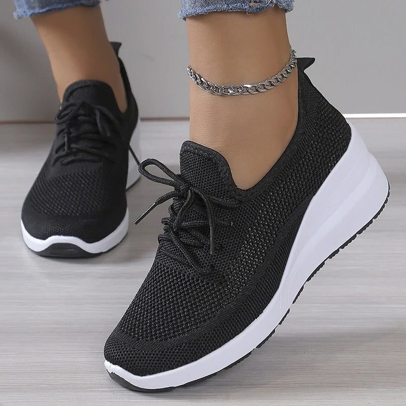 Lilac | Knit Sneakers with Lace-Up for Women