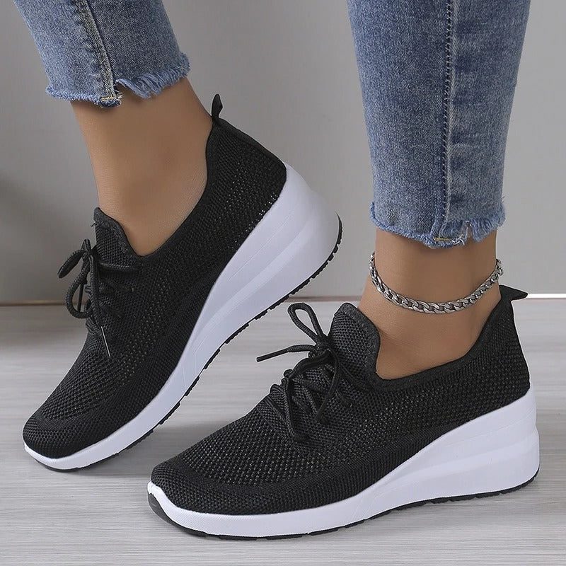 Lilac | Knit Sneakers with Lace-Up for Women