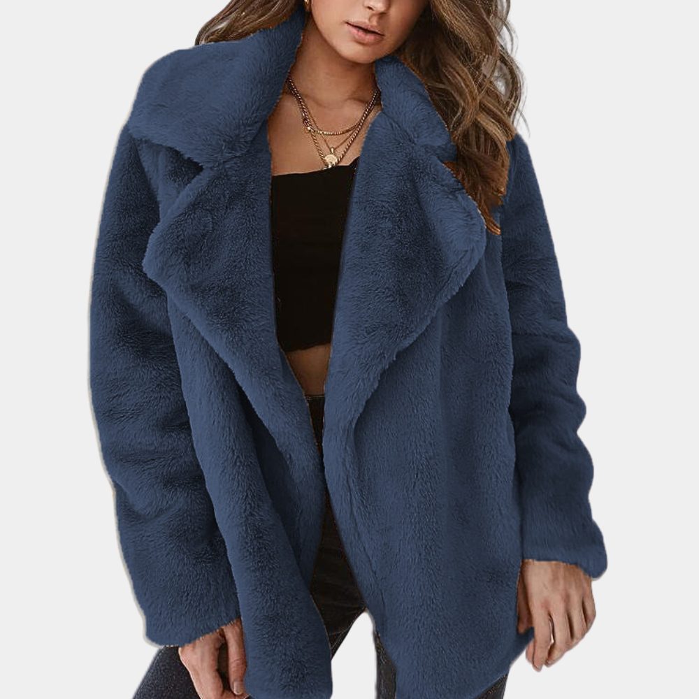 Lottie | Oversized Plush Coat with Lapel for Women