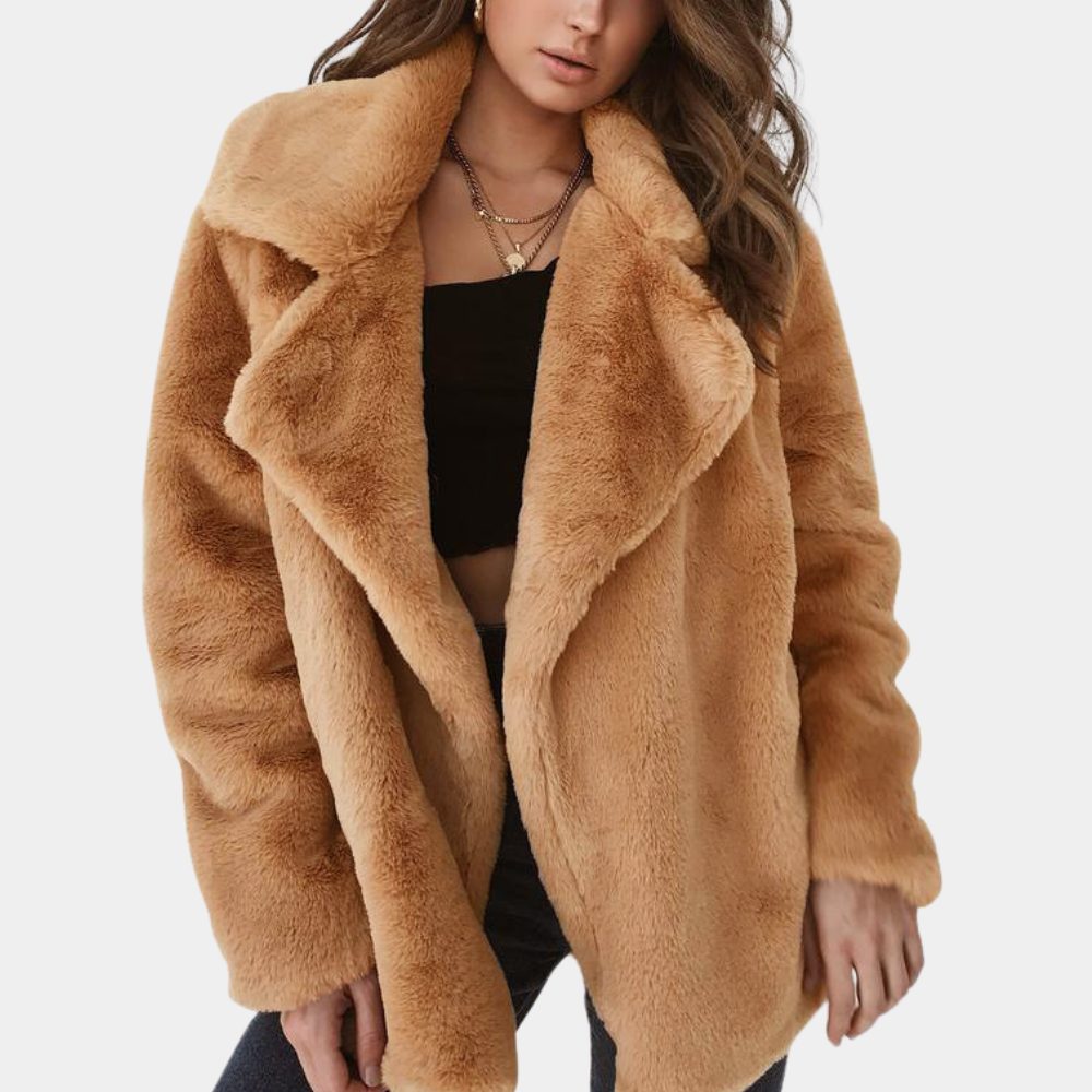 Lottie | Oversized Plush Coat with Lapel for Women