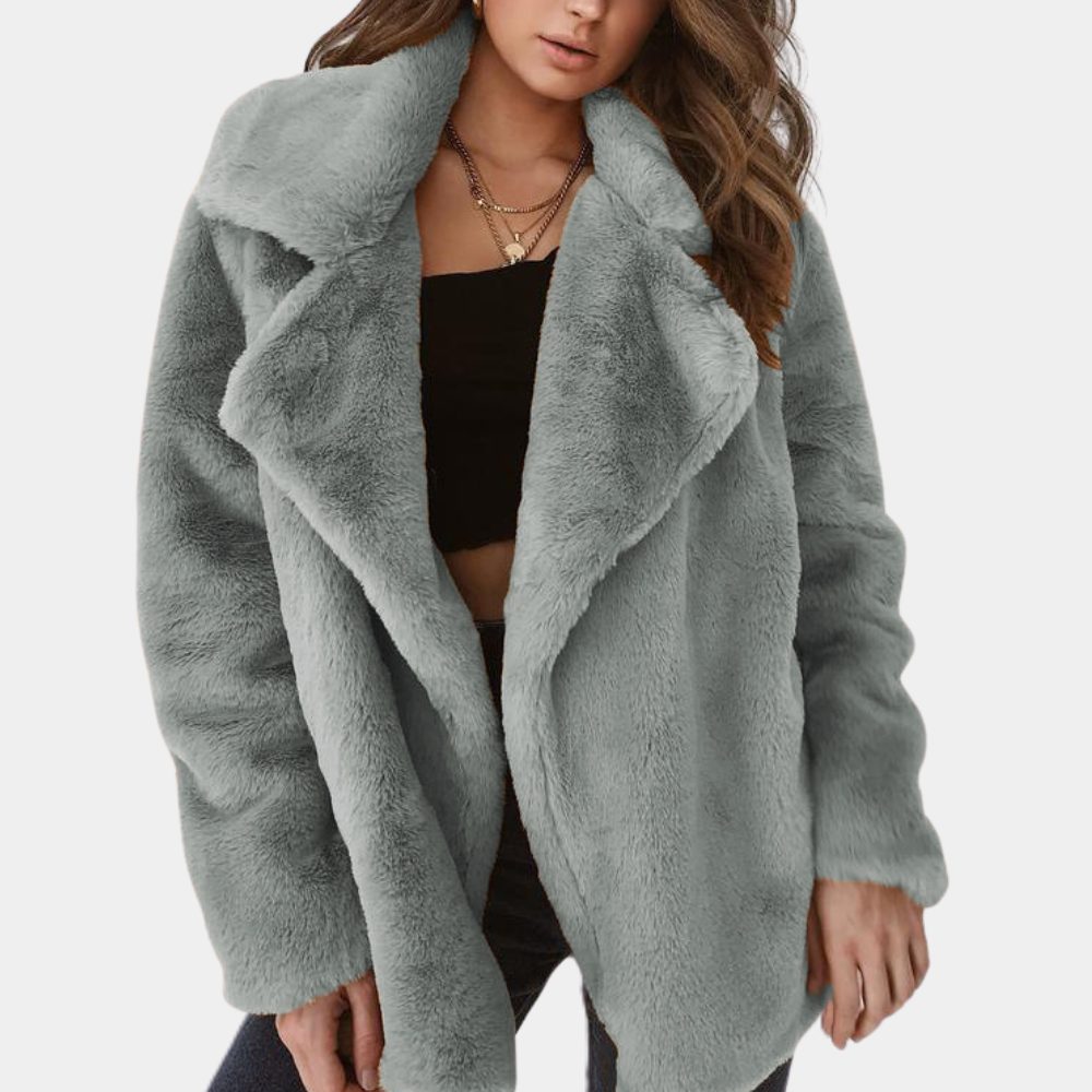 Lottie | Oversized Plush Coat with Lapel for Women