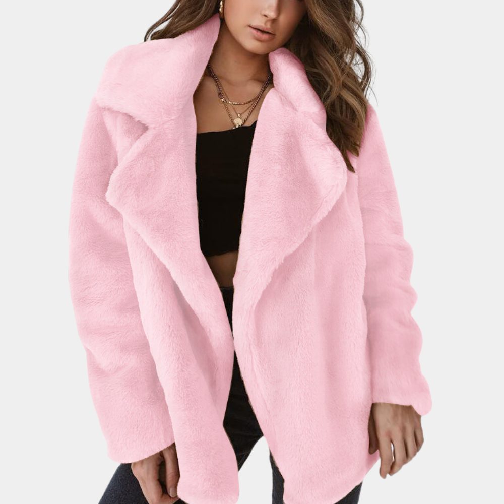 Lottie | Oversized Plush Coat with Lapel for Women