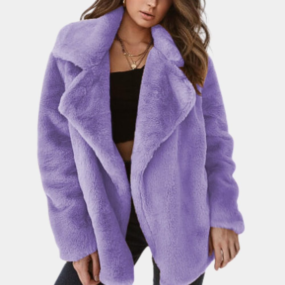 Lottie | Oversized Plush Coat with Lapel for Women