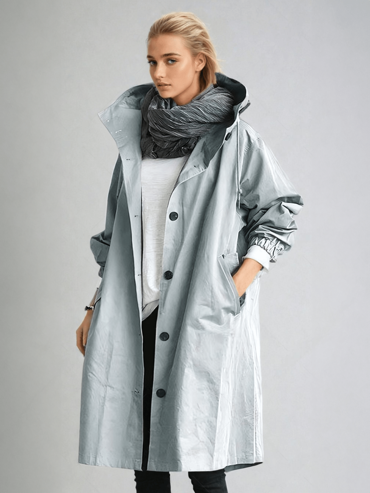 Tamora | Oversized Button-Down Trench Coat for Women