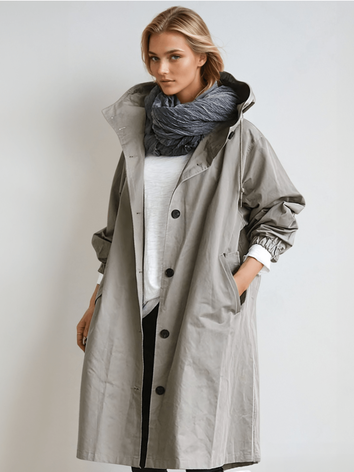 Tamora | Oversized Button-Down Trench Coat for Women