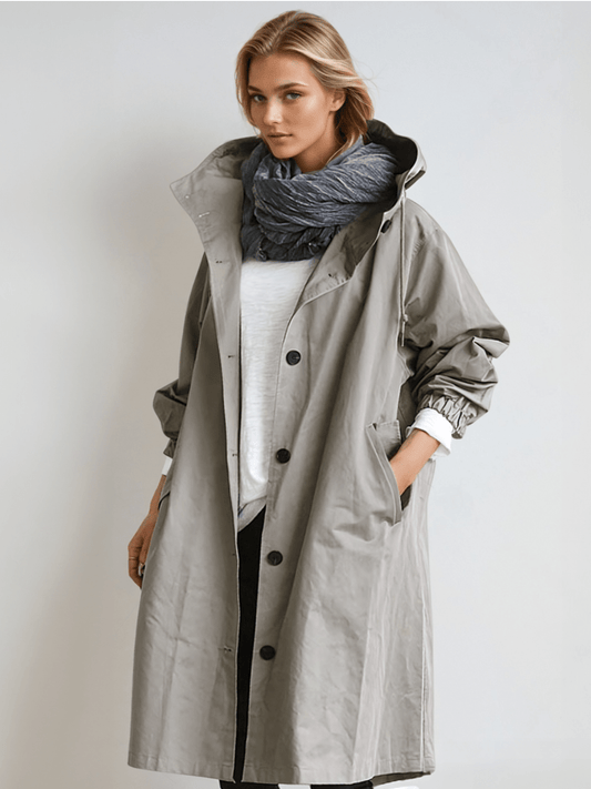 Tamora | Oversized Button-Down Trench Coat for Women
