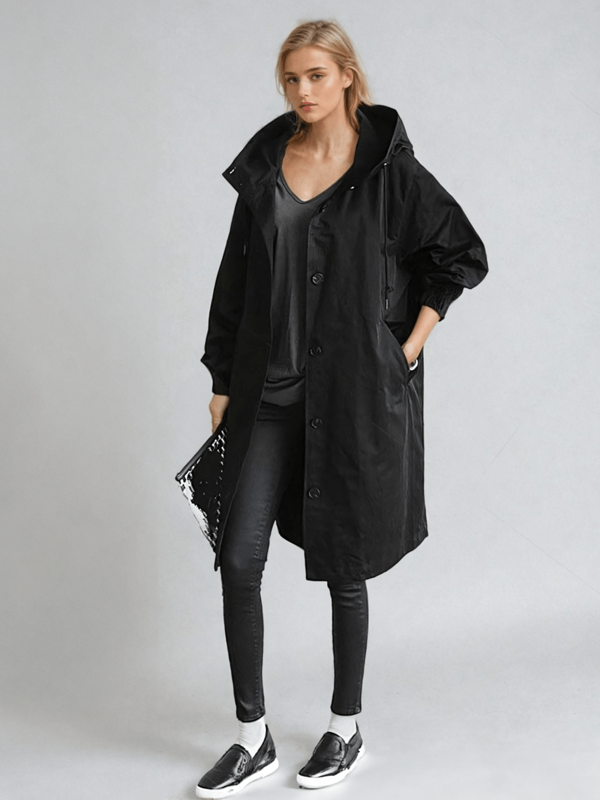 Tamora | Oversized Button-Down Trench Coat for Women