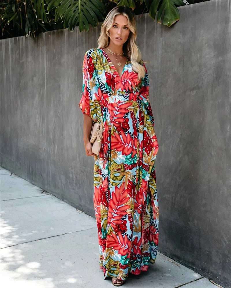 Serena | Wedding Guest Wrap Maxi Dress with V-Neck for Women