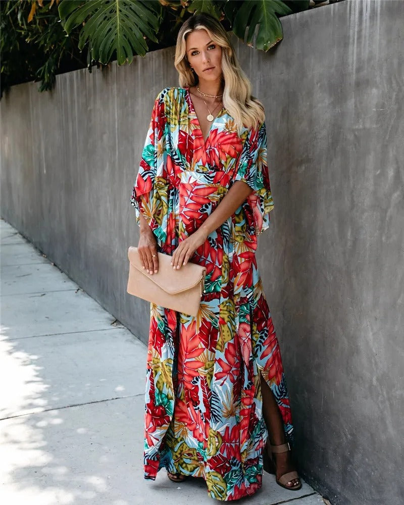 Serena | Wedding Guest Wrap Maxi Dress with V-Neck for Women