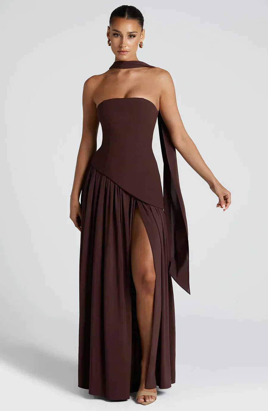 Emily | Asymmetric Maxi Wedding Guest Dress