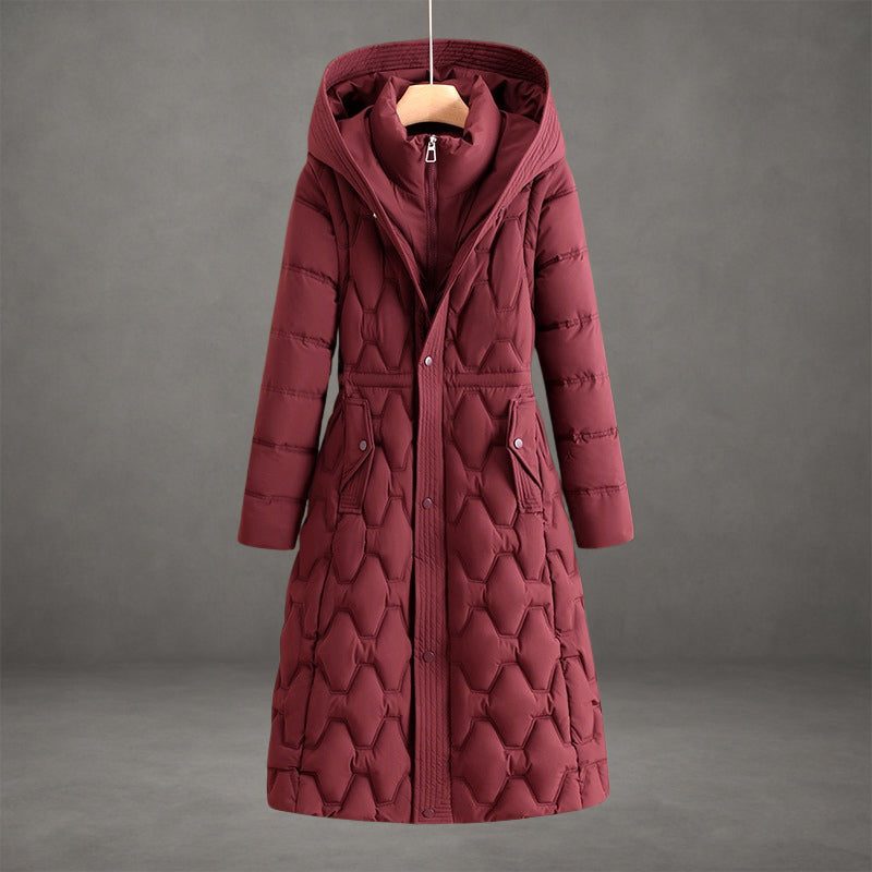 Maren | Hooded Longline Quilted Puffer Coat for Women